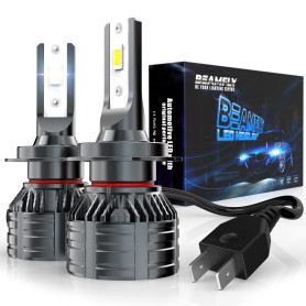 Ampoules H7 LED 16000LM, BEAMFLY Phares Avant de Voitures, 100W Très Puissant, 12V, 6000K Blanc