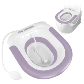 TNOMSNO Bidet Toilette WC, Bain de Siège Bidet avec Chasse d'eau, Pliable Sitz Bain Bassin Bain pour Soins Postpartum, Soulageme