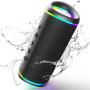 RIENOK Enceinte Bluetooth Portable, 30W Haut Parleur Puissant Lumineuse, Bluetooth 5.3, Support 128Go TF Carte, Autonomie 10H av