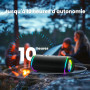 RIENOK Enceinte Bluetooth Portable, 30W Haut Parleur Puissant Lumineuse, Bluetooth 5.3, Support 128Go TF Carte, Autonomie 10H av