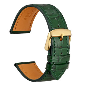 WOCCI Bracelets de Montres Cuir Italien, Grain d'alligator Gaufré, Couleur et Largeur au Choix 14mm 18mm 19mm 20mm 21mm 22mm