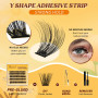 QUEWEL Auto - adhésifs Extension Cils Apparence naturelle, pas besoin de colle Faux Cils kit, 60 de Cils réutilisables pour les 
