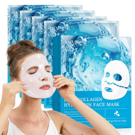 Collagen Deep Hydration Mask, Masque Collagene Visage Korean, Masque de nuit au Collagène pour les Rides et Ridules, Réduction d