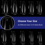 Faux Ongles, 500 Pièces Gel Capsule Pose Americaine, 10 Tailles Couverture Complète Transparent pour Prothésiste Ongulaire, Débu