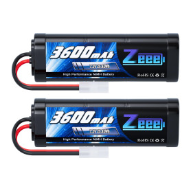 Zeee RC Batterie 7,2V 3600mAh NiMH Batterie pour RC Voiture RC Camion RC Hobby (2 Paquets)