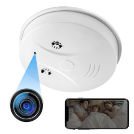 Yadayuki Caméra Espion WiFi 5G Ghz, Mini Camera Cachée Détecteur de Fumée，HD 1080P Mini Caméra Espion,Enregistreur Surveillance 