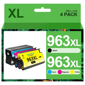 HALLOLUX 963 963XL Cartouches d'encre Remplacement pour HP 963 963 XL Pack de 4 Cartouches pour HP OfficeJet Pro 9010 9012 9014 