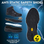 CYKYGGO Chaussures de Sécurité Hommes Montante S3 Imperméable Bottines de Sécurité Femme ESD Basket Travail Légère Embout Acier
