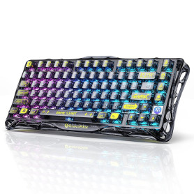 GravaStar Mercury K1 Lite Clavier Mécanique de Jeu avec BT5.0/2.4G /Type-C, 75% Gasket Clavier Gamer RGB Rétroéclairé, Commutate