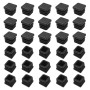 SyiXute 30 Pièces Bouchons Carrés, Embout Noir pour Tuyau 20x20 mm, Pied de Chaise Tube Carré, Capuchon Plastique pour Meuble et