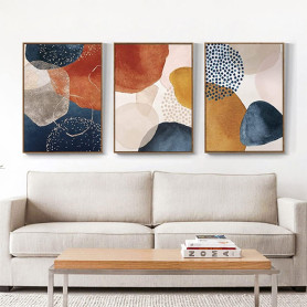 JNAOZI Tableaux abstraits de géométrie de ligne, Affiche d'art botanique abstrait, Art mural de décoration d'intérieur, Sans cad