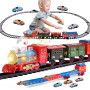 Ensemble de Train Electrique Classic à Vapeur pour Enfants 3-12 Ans - Lumières et Son - Cadeaux de Noël et du Nouvel An