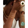 ZHESHY Bracelet Femme Argent Or Plaqué Or 14k Réglable Empilable Chaîne Bracelets Coeur Perle Love Scintillante Lot Bracelets Pe