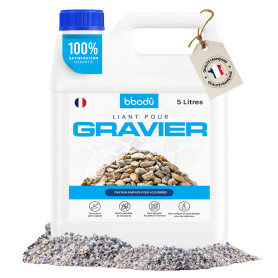 BIBODU Liant Gravier Extérieur 5L | Liant pour Gravier | Colle Gravier Exterieur | Parfait pour Gravier, Pierres et Paillis | Ut