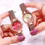 Montre-Bracelet pour Femme, Paillettes Bling Conçu Quartz Analogique Montre pour Femme avec Bracelet en Maille de Milan