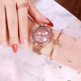 Montre-Bracelet pour Femme, Paillettes Bling Conçu Quartz Analogique Montre pour Femme avec Bracelet en Maille de Milan