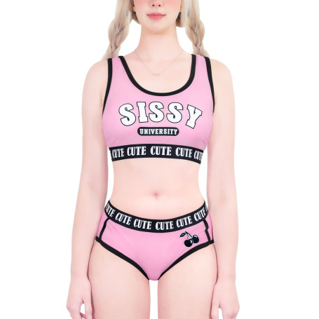 LittleForBig Sissy Sorority Ensemble soutien-gorge et caraco en coton unisexe