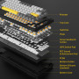 AJAZZ AK820 Wired Mechanical Keyboard, 75% Gaming Keyboard with Volume Control Knob, PBT Keycaps, 82 Keys, Five-Layer Sound Insu