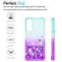 LeYi Coque Verre Trempé Lot de 2 A05S Fille Paillette Silicone Gel TPU Antichoc Kawaii Housse Turquoise Violet