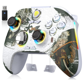 EasySMX Manettes PC Switch Téléphone Portable Sans Fil RGB Rétroéclairée, X15 Manette Switch Sans Fil Rechargeable Bluetooth, Ma