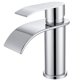 CECIPA Robinets de lavabo en chrome, mélangeur monocommande en acier inoxydable pour salle de bain, robinet de salle de bain ave