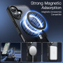 JETech Coque Magnétique pour iPhone 16 6,1 Pouces Compatible avec MagSafe, Étui Housse Dos Translucide Mat Fine Antichoc (Noir)
