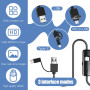 VIVIDRISE Camera Endoscopique HD avec 6 Lumières, 3 en 1 Endoscopique d'inspection IP67, Endoscope Industriel Caméra D'inspectio