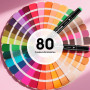 RuiHawk 80 Couleurs Feutre a Alcool, Feutres Coloriage Adulte, Marqueurs à Croquis Double Pointe 2S Séchage Rapide avec Pochette