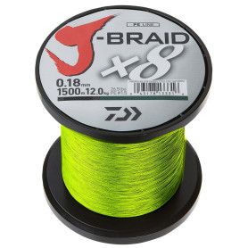 Daiwa J-Braid X8 0.35mm, 36,0kg/39,0lbs, 1500m Chartreuse - Ligne de pêche tressée