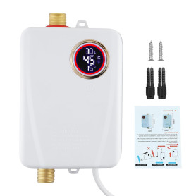 Chauffe-eau électrique instantané 3500 W 220 V avec affichage de la température LCD, 20 à 50 °C, étanche IPX4 pour douche, salle