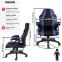 TecTake® Chaise Gaming Chaise de Bureau Fauteuil de Bureau Siège Gaming Fauteuil pivotant Design à 360°, Chaise Ergonomique, Fau