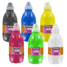 Cléopâtre PAM1X6 Lot de 6 Peintures Acryliques Princess Mérit, Couleurs Assorties, 500 ML, Set de 3000 Pièces