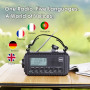 Radio Numérique Dab+/Dab/FM, Radio Solaire Portable avec Manivelle, 5000mAh Batterie Rechargeable, Écran LCD, Port USB, Prise Ca