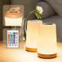 UPXNBOR Lot de 2 lampes de chevet LED avec télécommande, intensité variable, 13 couleurs RVB et 4 modes, lampe de table sans fil