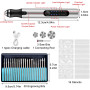 Mini Stylo Perceuse Électrique, Perceuse électrique à 3 vitesses - Rechargeable - Avec 20 forets - pour Porte Clés, Pendentif, C