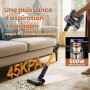 Zynet S9 Aspirateur Balai sans Fil, 45kPa/500W/45Min Aspirateur sans Fil, Tube Pliable, Station de Charge Autonome et Murale, av