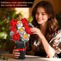 Ophy Kit de Construction Bouquet de Roses 772 PCS avec Vase - Fleurs Artificielles, Rose Artificielle - Idée Cadeau Femme pour A