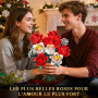Ophy Kit de Construction Bouquet de Roses 772 PCS avec Vase - Fleurs Artificielles, Rose Artificielle - Idée Cadeau Femme pour A