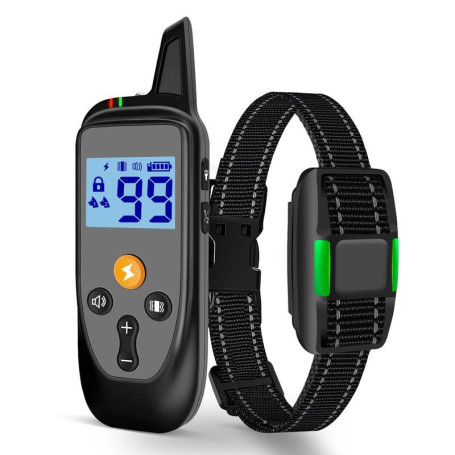 IHPUKIDI Collier de Dressage pour Chien avec Télécommande, 3 Modes (Bip, Vibration, Choc), Portée 1000m, Étanche IP67, Réglable 