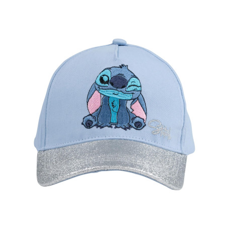 Disney Lilo & Stitch - Casquette de baseball réglable pour fille et garçon - Avec visière pailletée - Bleu - 52 cm, bleu, taille
