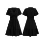 JENJON Femme Robe de Eté Col en V Elégant Pois Volants Taille Haute Manches Courtes/Longues Décontractée A-Ligne Mini Robes