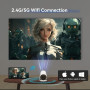 TEKXDD Vidéoprojecteur Portable WiFi/Bluetooth, Projecteur 4K Compatible 1080P Natif 180° Rotation Keystone Auto pour Home Ciném