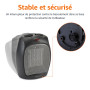 Amazon Basics Radiateur soufflant en céramique avec thermostat réglable 1800 W, Noir