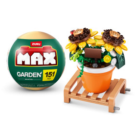 Collection de Briques de Construction Max Premium Garden (Tournesol en Pot, 1 Capsule),(Jusqu’à 233 pièces, 6 à Collectionner)