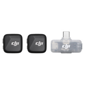 DJI Mic Mini (2 TX + 1 RX Mobile), Microphone sans Fil pour iPhone/Android, prêt à l’Emploi, Compact et léger, appairage Entre m