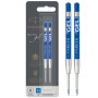 Parker recharges pour stylo gel | pointe moyenne (0,7 mm) | encre bleue QUINK | lot de 2