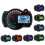 Geloo Compteur de vitesse universel pour moto 7 couleurs, 14000 tr/min écran LCD numérique RX2N Odomètre Compteur de vitesse Ins