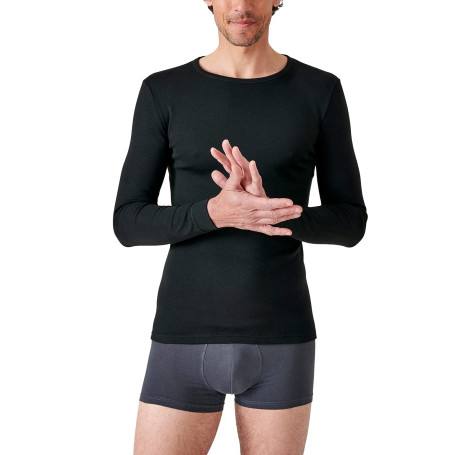 Damart - T-shirt pour Homme Col Rond, Manches Longues - Certifié OEKO-TEX - Maille Interlock Thermolactyl - Degré de Chaleur 3