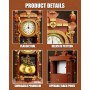 TYCOLE Horloge murale vintage classique jouet avec véritable fonction horloge et manuelle – pendule mécanique branchable – décor