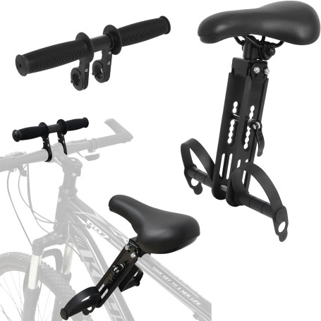 Siege Velo Enfant Avant, Selle de Vélo pour Enfants avec Guidon et Pédalier, Siège de Vélo pour Enfant Compatible avec Les VTT A